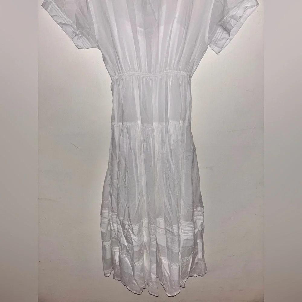 NWT J.Crew Pintuck shirtdress in cotton voile XS White Preppy Casual Wedding